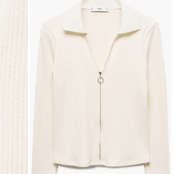 Mango Ribbed Zip-Up Cardigan - Picture 4 of 5